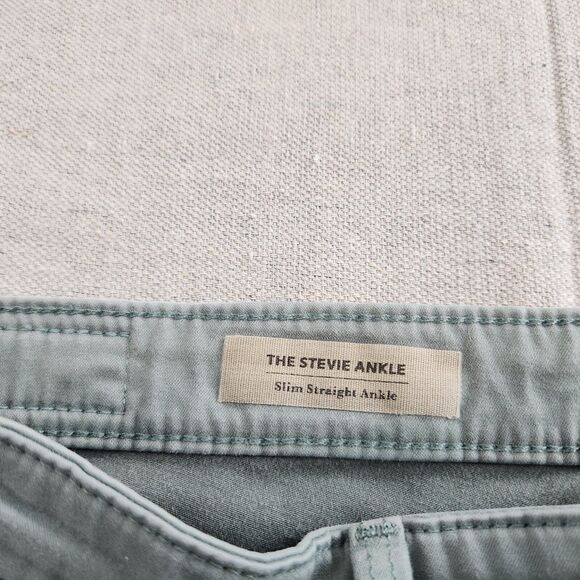 Adriano Goldschmied Jeans Women 27R Green The Stevie Ankle Slim Straight Stretch - Picture 10 of 16